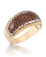Load image into Gallery viewer, 14K Yellow Gold over Sterling Silver_Leopard Enamel Dome Ring_I_Heart_1