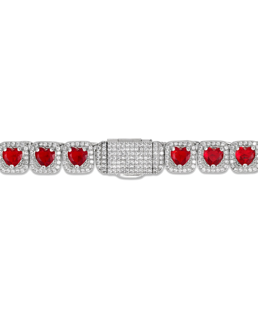 Stainless Steel_CT. T.W. Simulated Diamond and Ruby Tennis Necklace_I_Heart_1