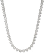 Load image into Gallery viewer, platinum-tone_25 CT. T.W. Simulated Round and Baguette Diamond Multi Hearts Tennis Necklace in Platinum Tone, 18"_I_Heart_1