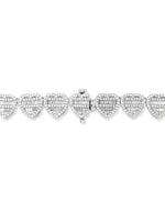 Load image into Gallery viewer, platinum-tone_25 CT. T.W. Simulated Round and Baguette Diamond Multi Hearts Tennis Necklace in Platinum Tone, 18"_I_Heart_1