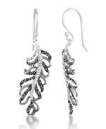 Load image into Gallery viewer, Sterling Silver_Tori Hill® Genuine Marcasite and Crystal Vine Design Dangle Earrings_I_Heart_1