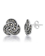 Load image into Gallery viewer, Sterling Silver_Tori Hill® Genuine Marcasite Loveknot Earrings_I_Heart_1