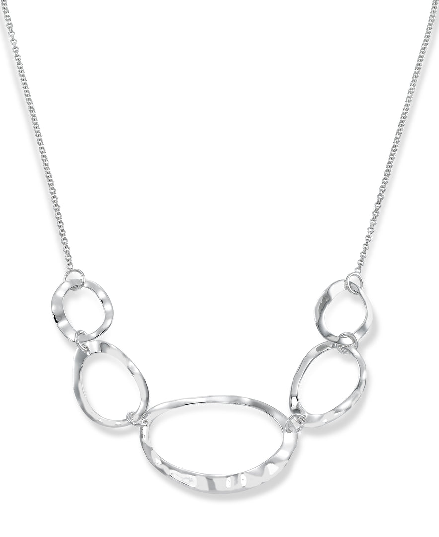Platinum over Sterling Silver_Organic Five Circle Necklace, 16"_I_Heart_1