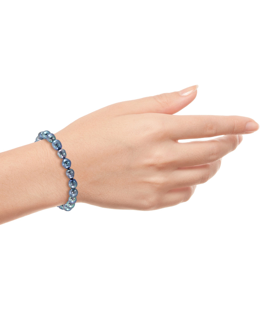 Peacock Cultured Freshwather Pearls_Peacock Cultured Freshwater Pearl Stretch Bracelet_I_Heart_1