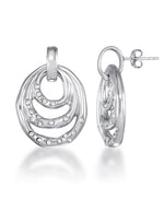 Load image into Gallery viewer, Platinum Tone_1/5 CT. T.W. Simulated Diamond Organic Tripple Oval Dangle Earrings_I_Heart_2
