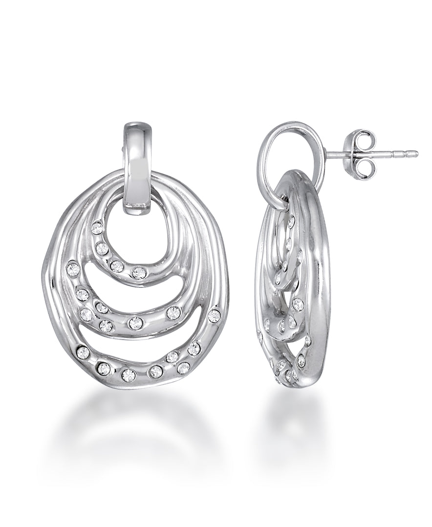 Platinum Tone_1/5 CT. T.W. Simulated Diamond Organic Tripple Oval Dangle Earrings_I_Heart_2