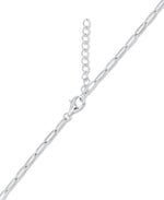 Load image into Gallery viewer, Platinum over Sterling Silver_1/10 CT. T.W. Simulated Diamond Paper Clip Necklace, 16" with 2" Extender_I_Heart_2