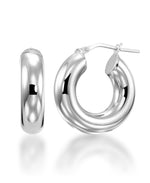 Load image into Gallery viewer, Platinum over Sterling Silver Chunky High Polished Hoop Earrings, Made in Italy_I_Heart_2