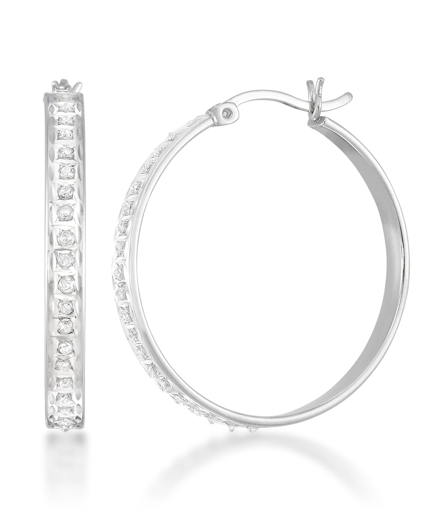 Platinum over Sterling Silver_Diamond Fascination® Diamond Accent Sterling Silver Large Wide Round Hoop Earrings - iHeart Jewels_I_Heart_2
