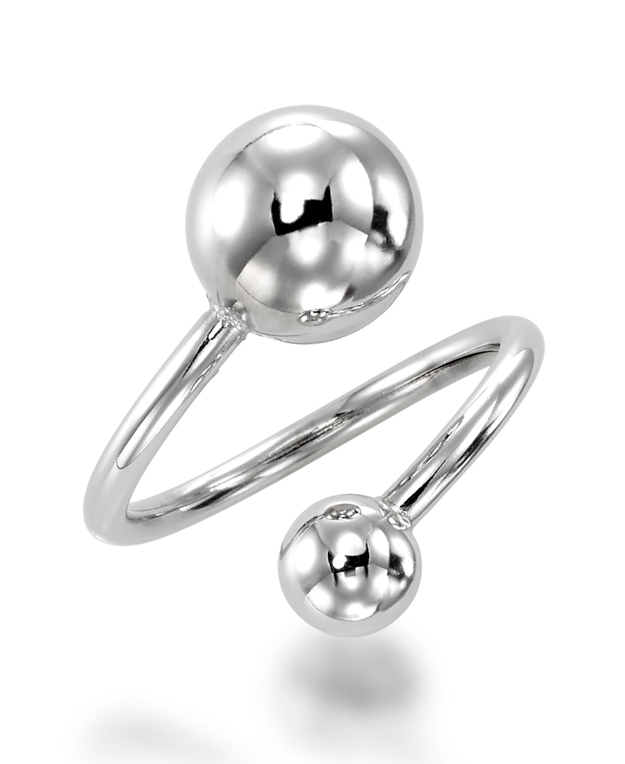 Platinum over Sterling Silver High Polished Bypass Wrap Around Ring, Size 6, Made in Italy_I_Heart_2