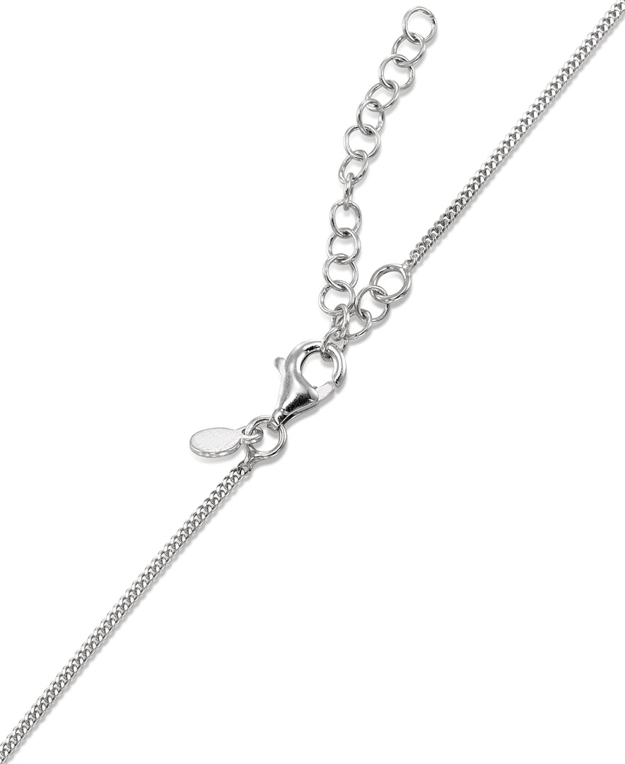 Platinum over Sterling Silver Petite Puffy Heart on Baby Curb Chain, 16" plus 2" Extender, Made in Italy_I_Heart_2