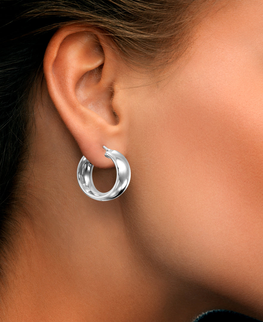Platinum over Sterling Silver_Wide High Polished Sculpted Band Hoop Earrings, Made in Italy_I_Heart_2
