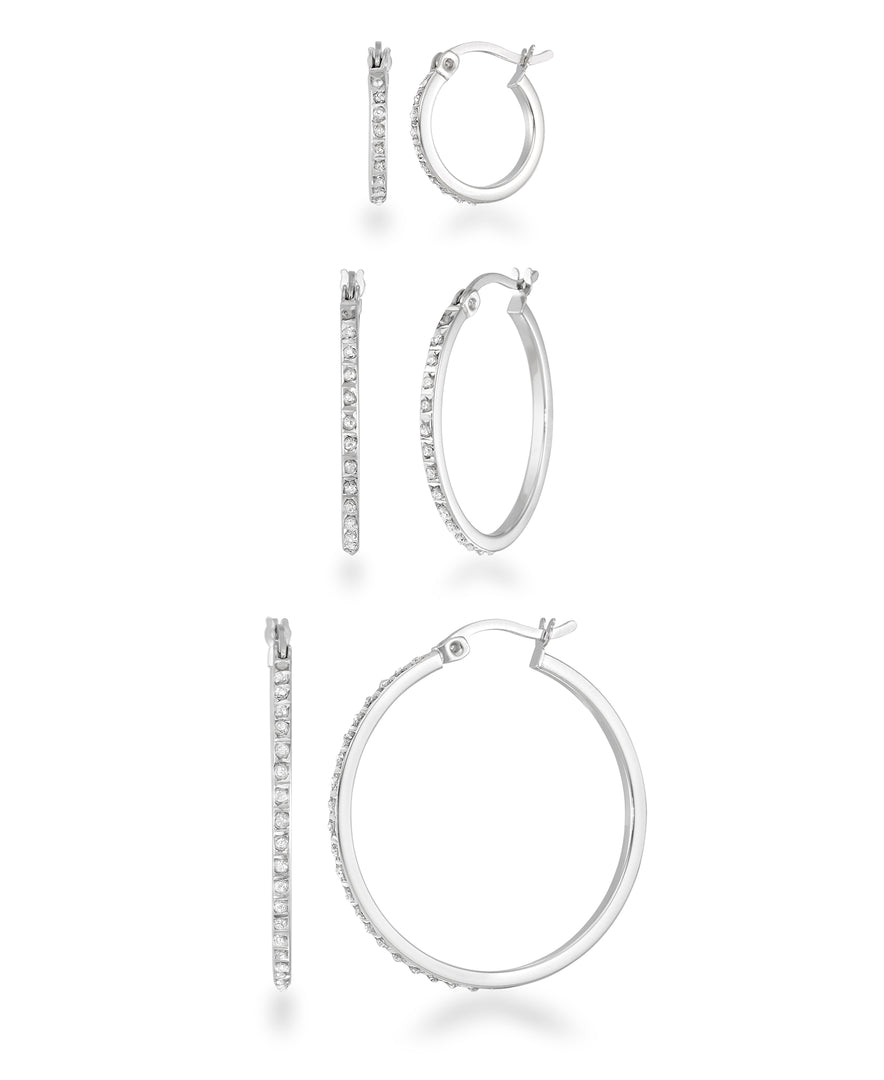 Platinum_over_Sterling_Silver__Diamond_Fascination_Diamond_Accent_in_Sterling_Silver_3_Piece_Hoop_Earring_Set_2_I_Heart_2