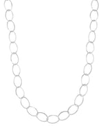 Load image into Gallery viewer, Platinum over Sterling Silver_ Oval Link Necklace_I_Heart_1