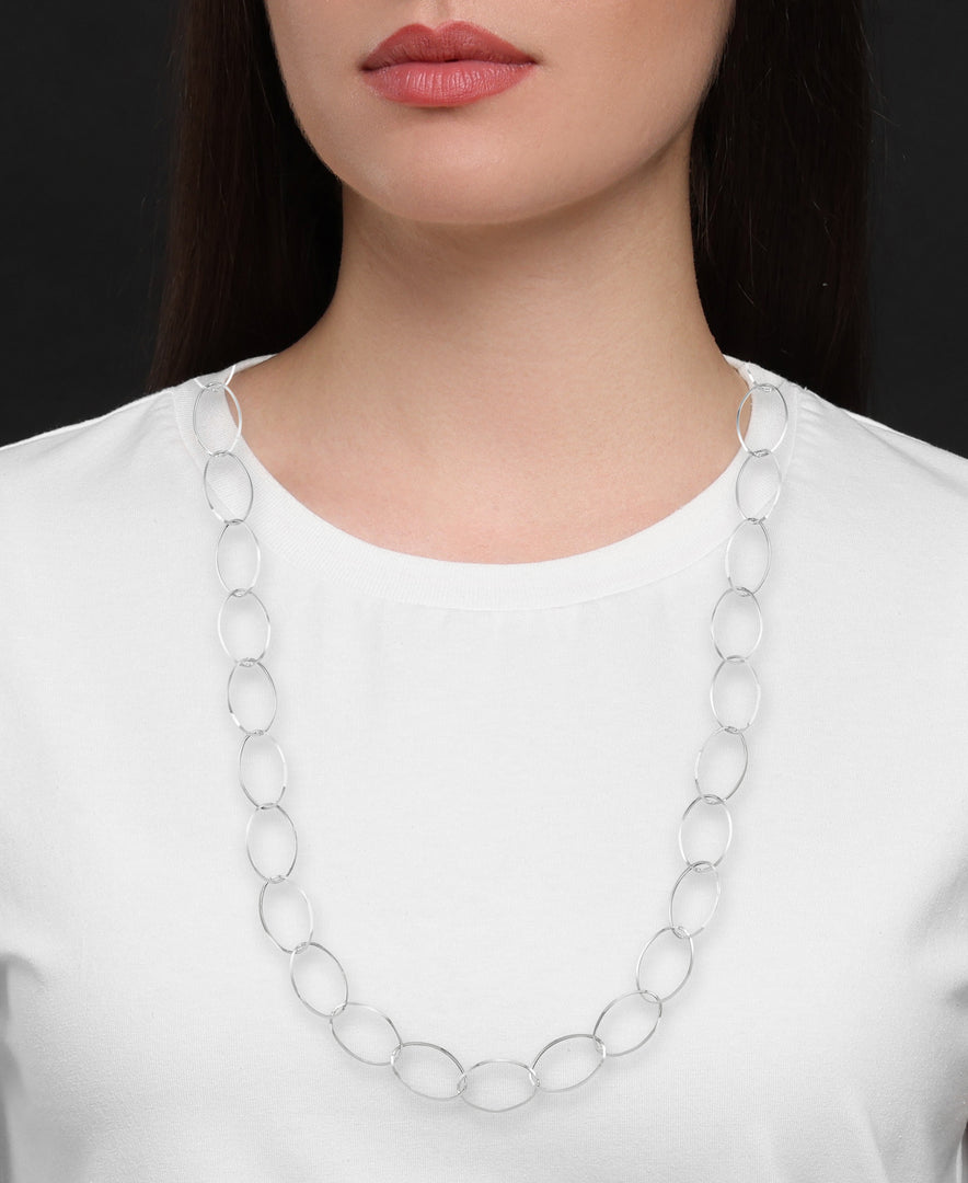 Platinum over Sterling Silver_ Oval Link Necklace_I_Heart_1