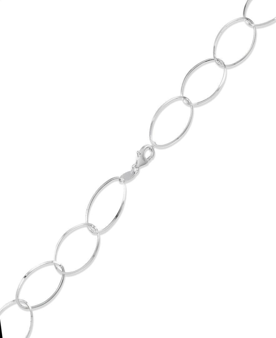 Platinum over Sterling Silver_ Oval Link Necklace_I_Heart_1