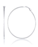 Cargar imagen en el visor de la galería, Platinum over Sterling Silver Extra Large Thin Twist Hoop Earrings with Omega Back, Made in Italy_I_Heart_2