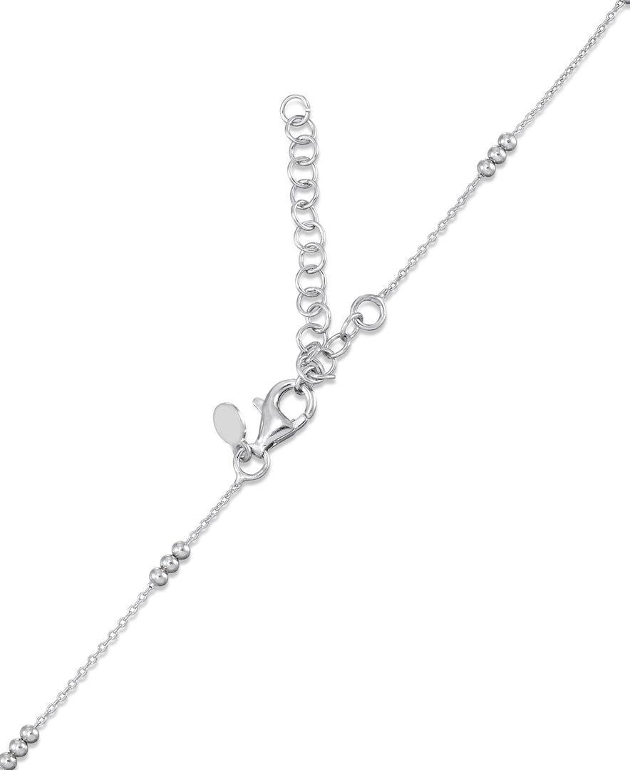 Platinum over Sterling Silver_Sunburst Heart Pendant on 16" Bead Chain with 2" Extender, Made in Italy_I_Heart_2