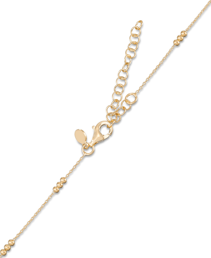 18K Yellow Gold over Sterling Silver_Sunburst Heart Pendant on 16" Bead Chain with 2" Extender, Made in Italy__I_Heart_1