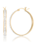 Load image into Gallery viewer, 18K Yellow Gold over Sterling Silver_Diamond Fascination® Diamond Accent Sterling Silver Large Wide Round Hoop Earrings - iHeart Jewels_I_Heart_1