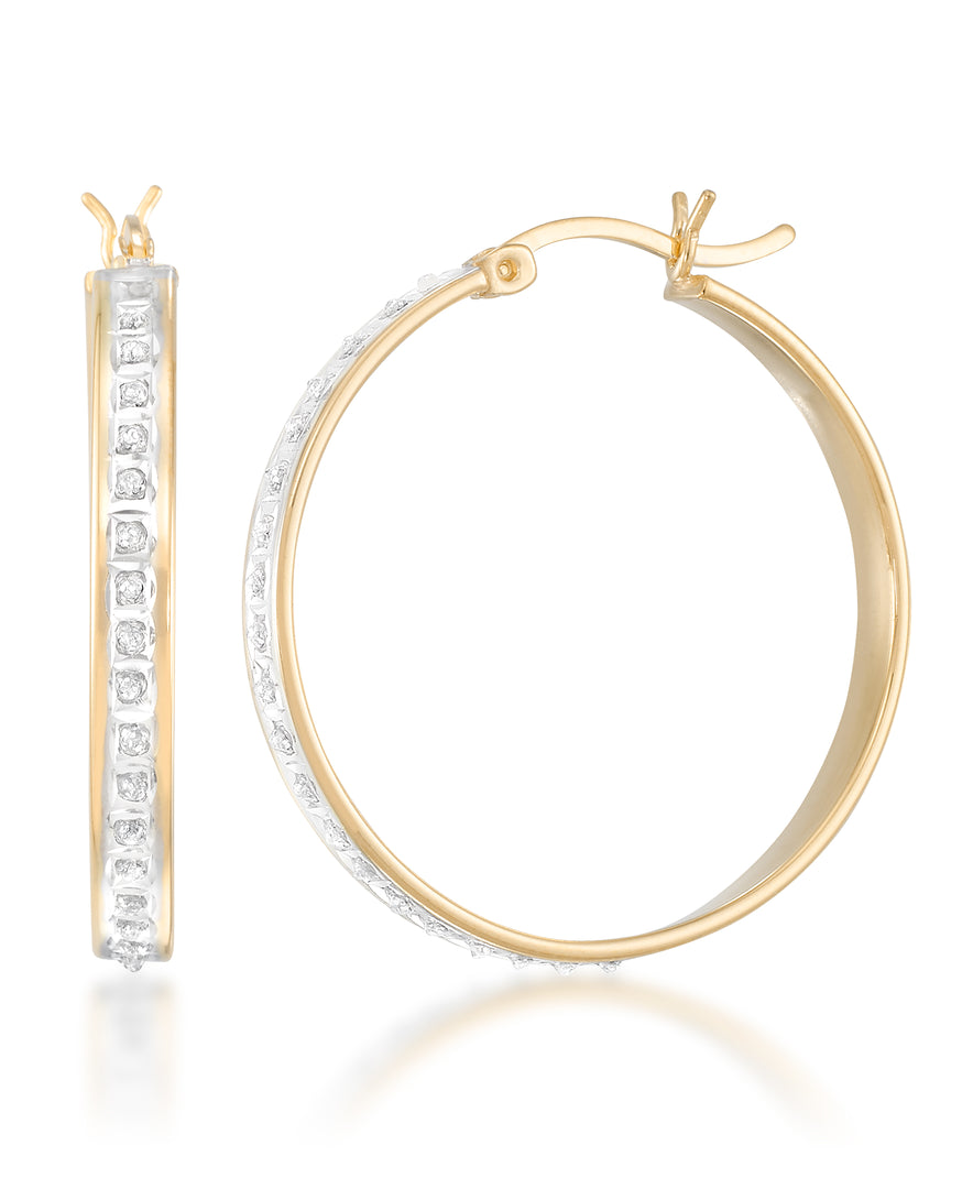 18K Yellow Gold over Sterling Silver_Diamond Fascination® Diamond Accent Sterling Silver Large Wide Round Hoop Earrings - iHeart Jewels_I_Heart_1