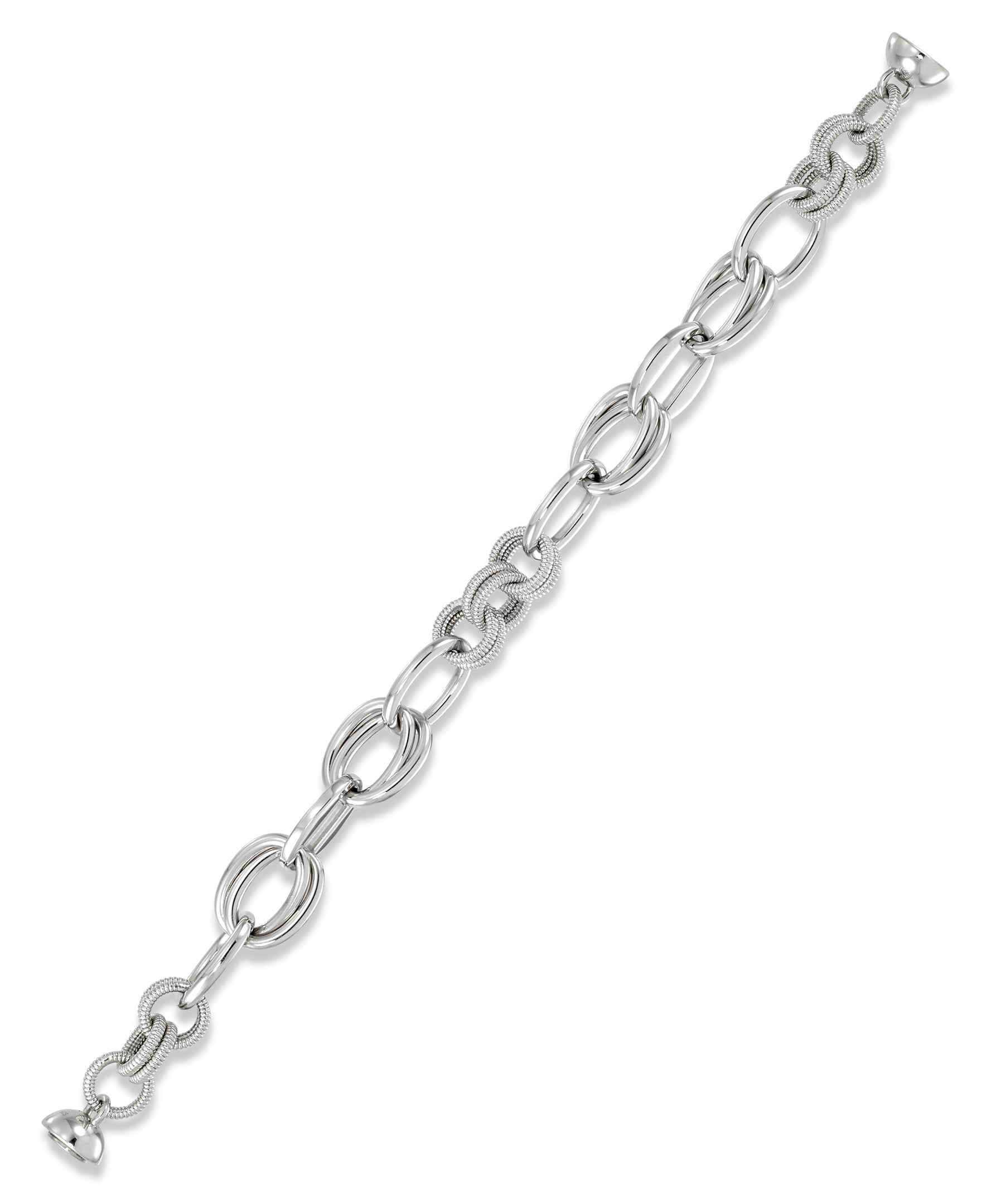 Polished and Textured Multi Link Bracelet with Nano Diamond Resin