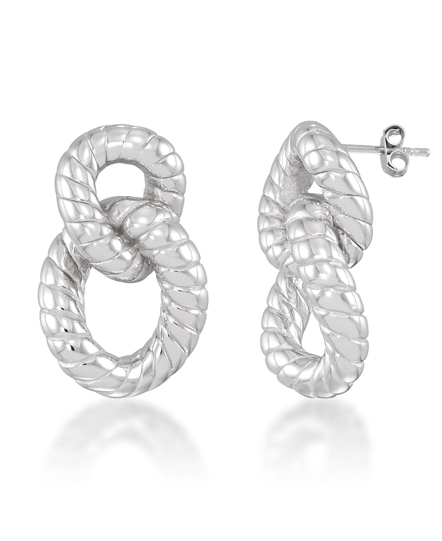 Platinum over Sterling Silver_Sculpted Double Doorknocker Twist Earrings_I_Heart_1