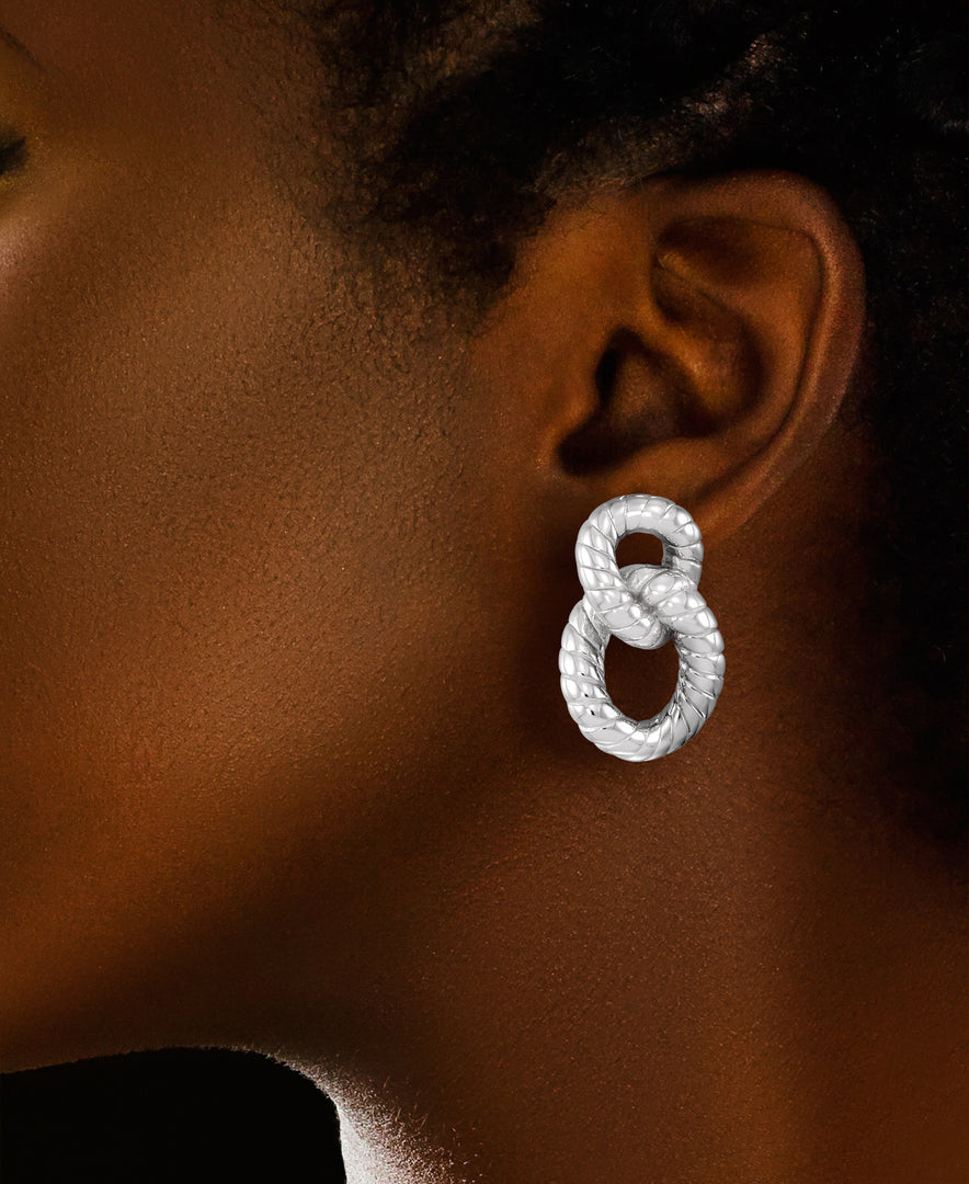 Platinum over Sterling Silver_Sculpted Double Doorknocker Twist Earrings_I_Heart_1