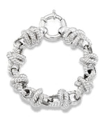 Load image into Gallery viewer, Platinum over Sterling Silver_Sculpted Loveknot Bracelet, 8"_I_Heart_1