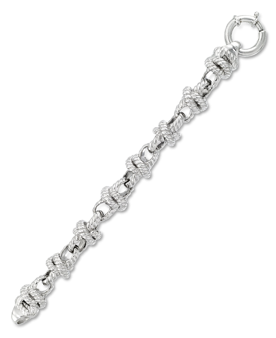 Platinum over Sterling Silver_Sculpted Loveknot Bracelet, 8"_I_Heart_1