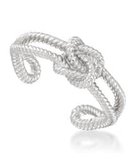 Load image into Gallery viewer, Platinum over Sterling Silver_Sculpted Loveknot Cuff Bangle_I_Heart_1