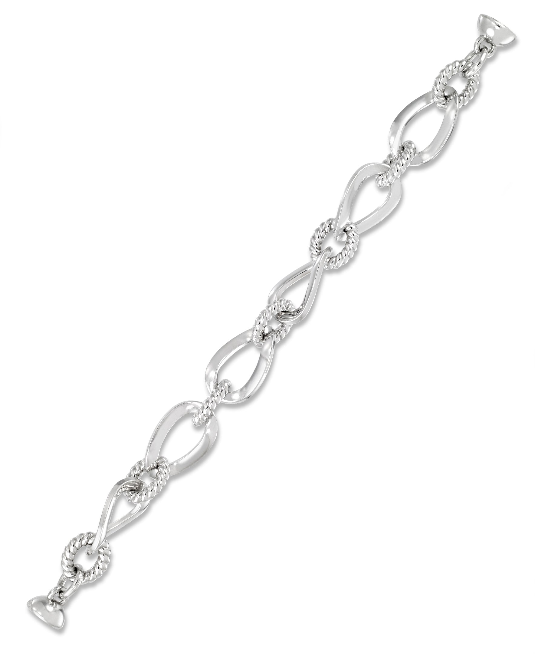 Sculpted Twist and Oval Link Bracelet with Nano Diamond Resin