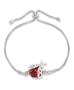 Load image into Gallery viewer, Sterling Silver_Amber Rosa® Red Genuine Amber Ladybug Bolo Bracelet, Adjustable_I_Heart_2
