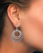 Load image into Gallery viewer, Sterling Silver_Tori Hill® Genuine Marcasite Concenrtic Cirle Dangle Earrings_I_Heart_1