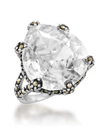 Load image into Gallery viewer, Sterling Silver_Tori Hill® Genuine Marcasite and Simulated Diamond Pear Shape Ring_I_Heart_1