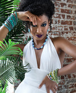 Load image into Gallery viewer, Teal Dyed Cultured Freshwater Pearls_Teal Dyed Cultured Freshwater Pearl Stretch Bracelet_I_Heart_1