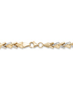 Load image into Gallery viewer, Two-Tone_10K Gold Polished and Diamond Cut Chevron Stampato Bracelet, 7". Made in Turkey_I_Heart_1