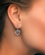 Load image into Gallery viewer, Sterling Silver_Tori Hill® Genuine Marcasite Heart Dangle Earrings_I_Heart_1