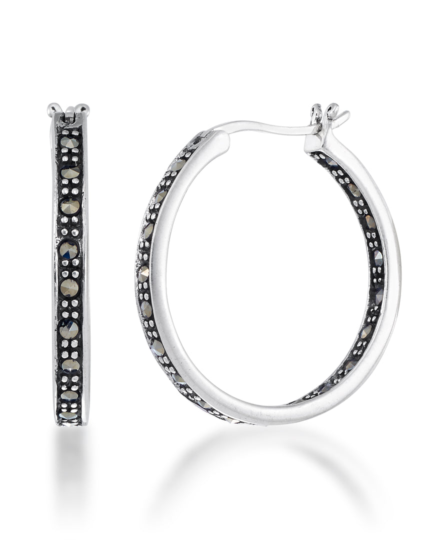 Sterling Silver_Tori Hill® Genuine Marcasite Inside Out Hoop Earrings_I_Heart_1