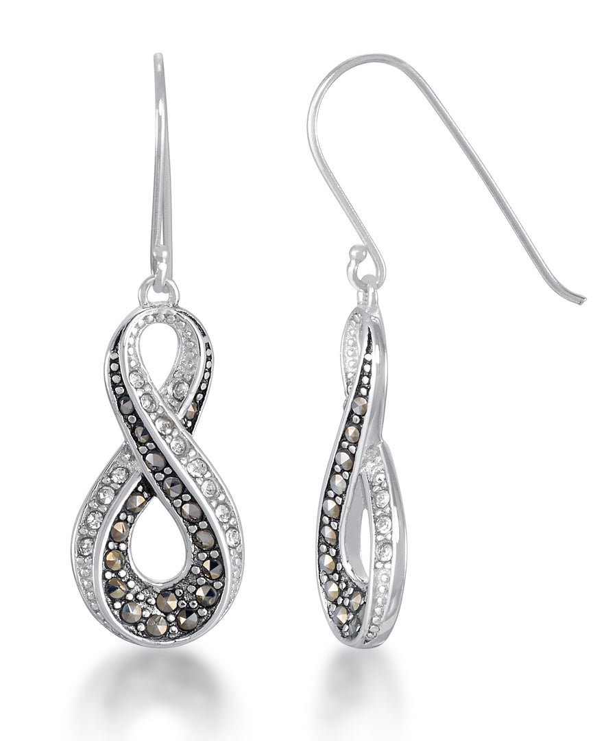 Sterling Silver_Tori Hill® Genuine Marcasite and Crystal Infinity Dangle Earrings_I_Heart_1