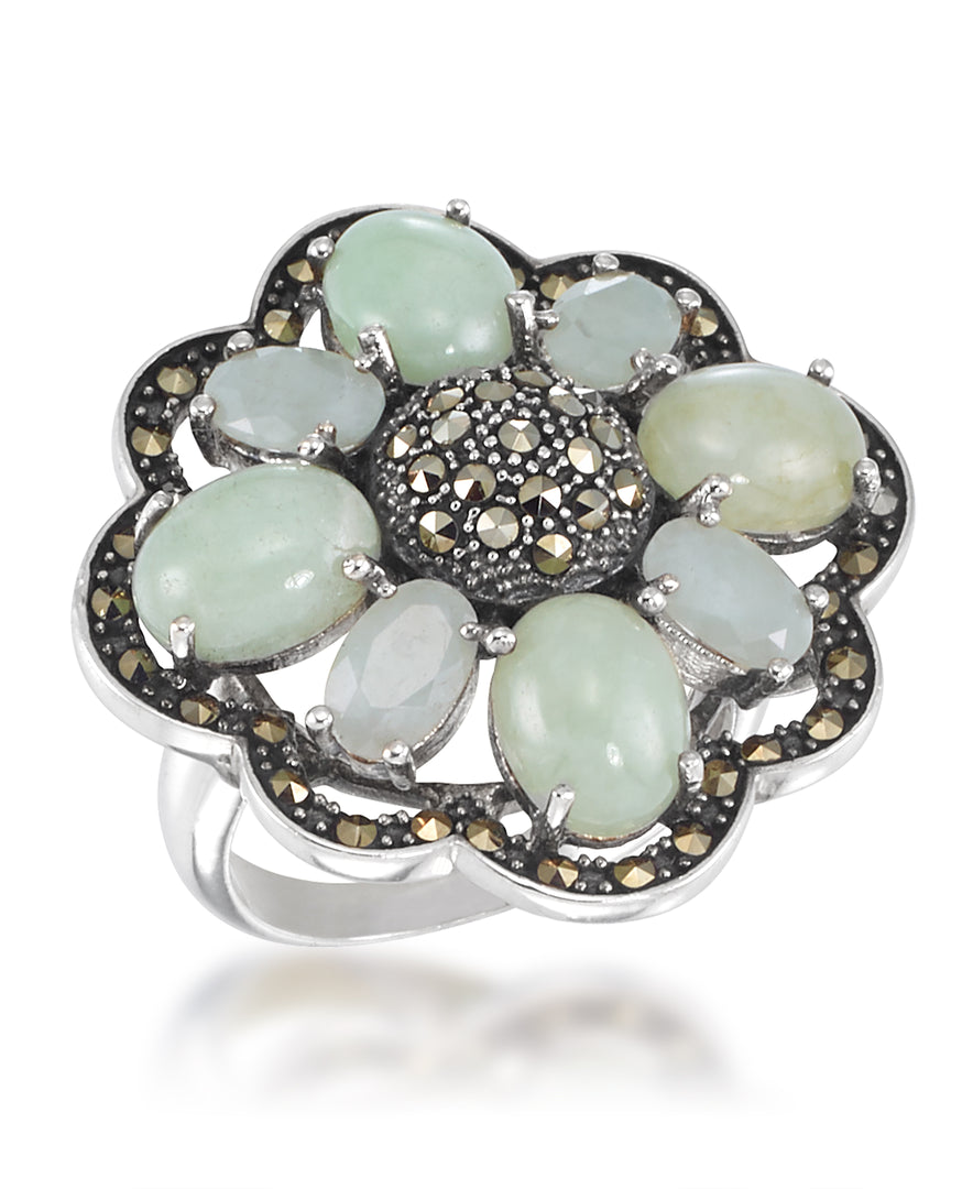 Sterling Silver_Tori Hill® Genuine Marcasite and Multi Jade Heirloom Ring_I_Heart_1
