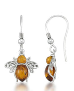Load image into Gallery viewer, Sterling Silver_Amber Rosa™ Genuine Amber Bumble Bee Dangle Earrings - iHeart Jewels_I_Heart_1