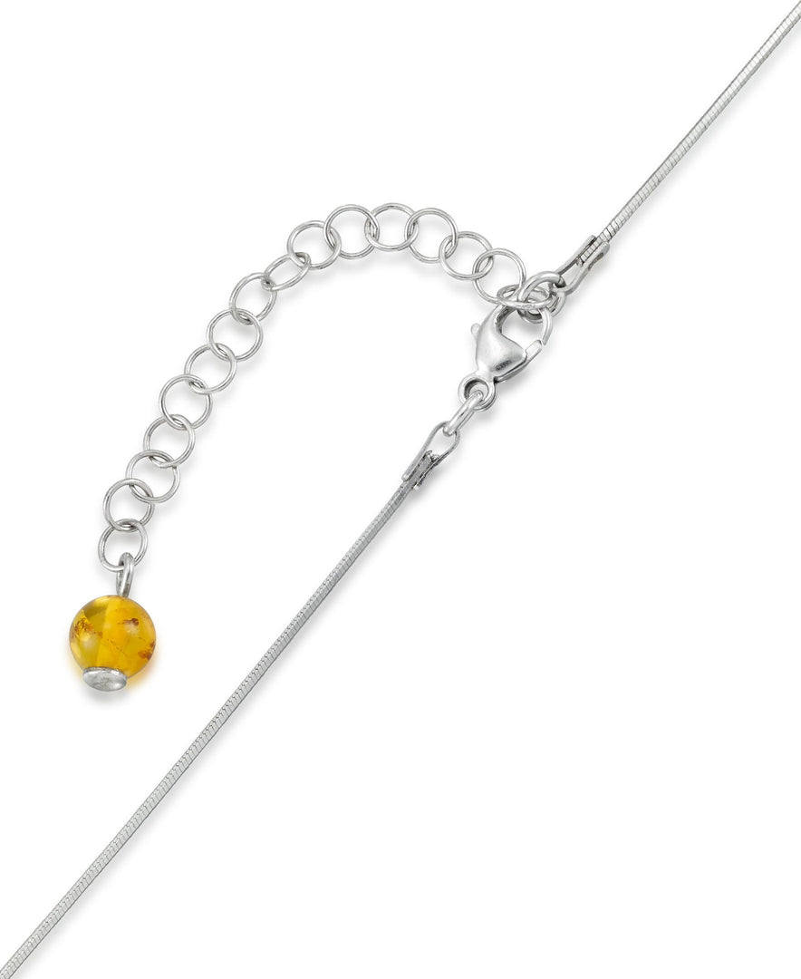 Sterling Silver_Amber Rosa™ Genuine Amber Teardrop Adjustable Necklace 18" with 1" Extender - iHeart Jewels_I_Heart_1