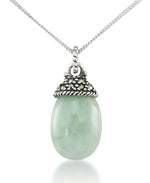 Load image into Gallery viewer, Sterling Silver_Tori Hill® Genuine Jade and Marcasite Teardrop Pendant 18"_I_Heart_1