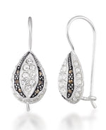 Load image into Gallery viewer, Sterling Silver_Tori Hill® Genuine Marcasite Crystal Teardrop Earrings_I_Heart_1