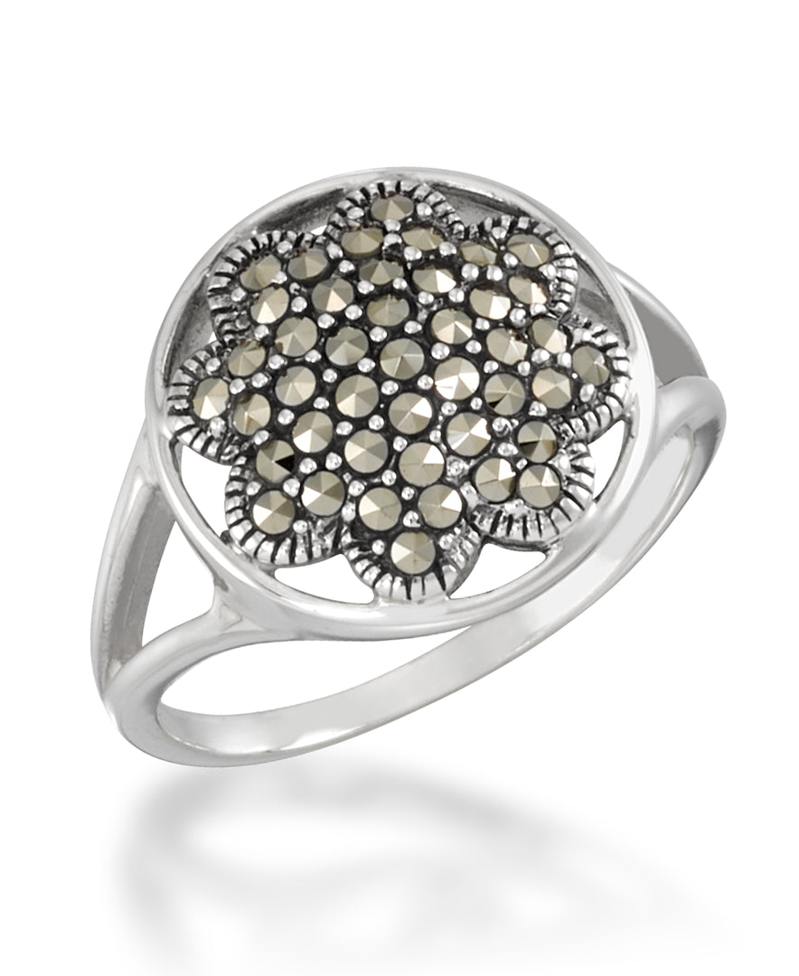 Sterling Silver_Tori Hill® Genuine Marcasite Flower Power Ring_I_Heart_1