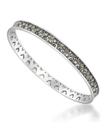 Load image into Gallery viewer, Sterling Silver_Tori Hill® Genuine Marcasite Wide Hinged Bangle Bracelet_I_Heart_1
