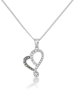 Load image into Gallery viewer, Sterling Silver_Tori Hill® Genuine Marcasite and Crystal Infinite Heart Pendant, 18" Chain_I_Heart_1