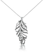Load image into Gallery viewer, Sterling Silver_Tori Hill® Genuine Marcasite and Crystal Vine Design Pendant, 18"_I_Heart_1