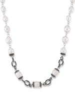Load image into Gallery viewer, Sterling Silver_Tori Hill® Genuine Marcasite and Freshwater Cultured Pearl Necklace_I_Heart_1